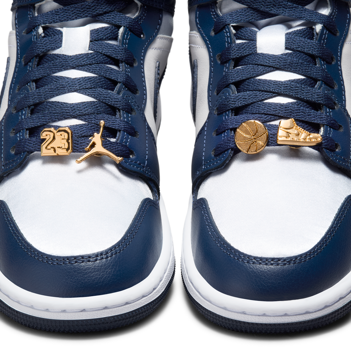 Jordan 1 Mid Football Grey White Midnight Navy (Women's)