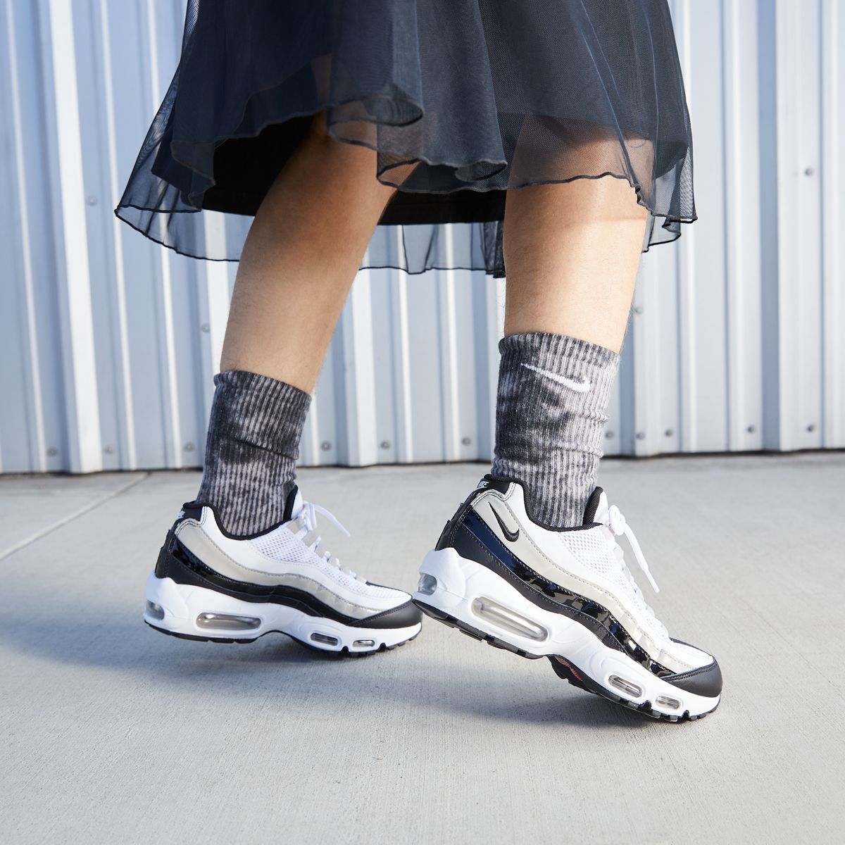 Nike Air Max 95 White Light Iron Ore Black Patent (Women's) | DR2550-100