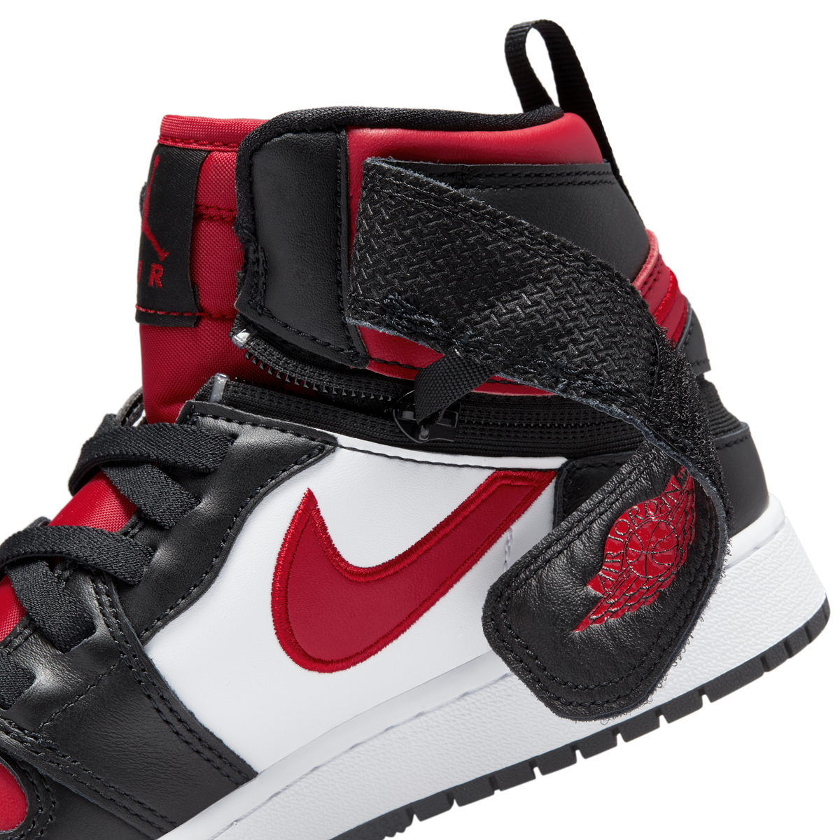 Jordan 1 High FlyEase Black White Fire Red (GS)