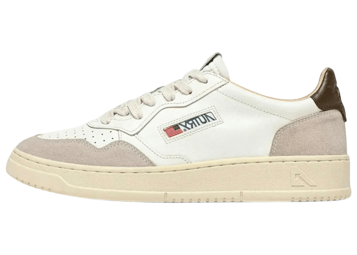 Autry Medalist Leather Low White Teak