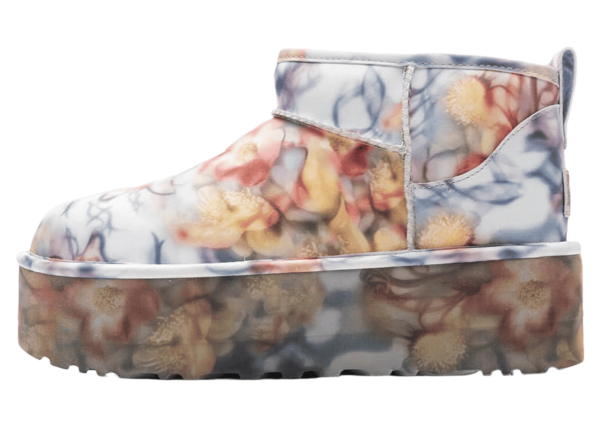UGG Classic Ultra Mini Platform Boot Collina Strada Light Blue Floral | 1170171-LLF