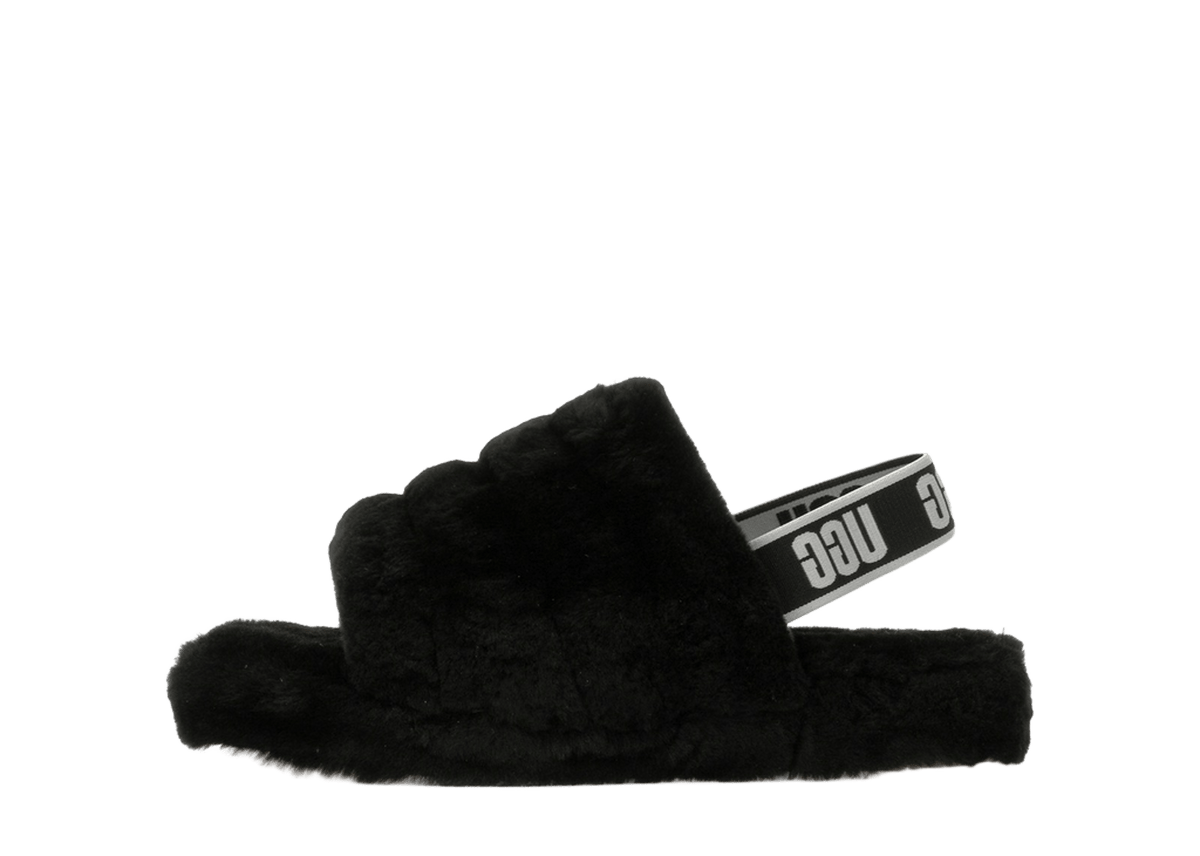 UGG Fluff Yeah Slide Black (Kids) | 1098494K-BLK