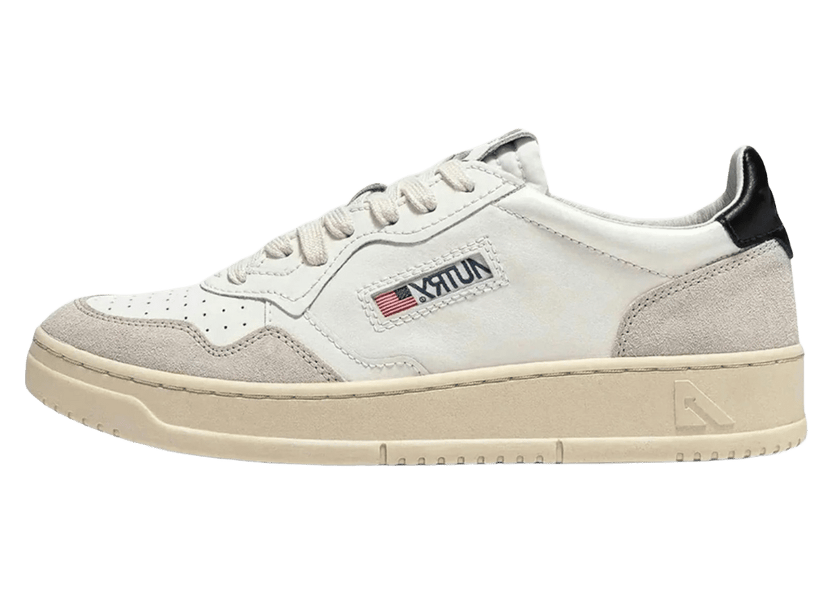 Autry Medalist Leather Low White Black Beige (Women's)