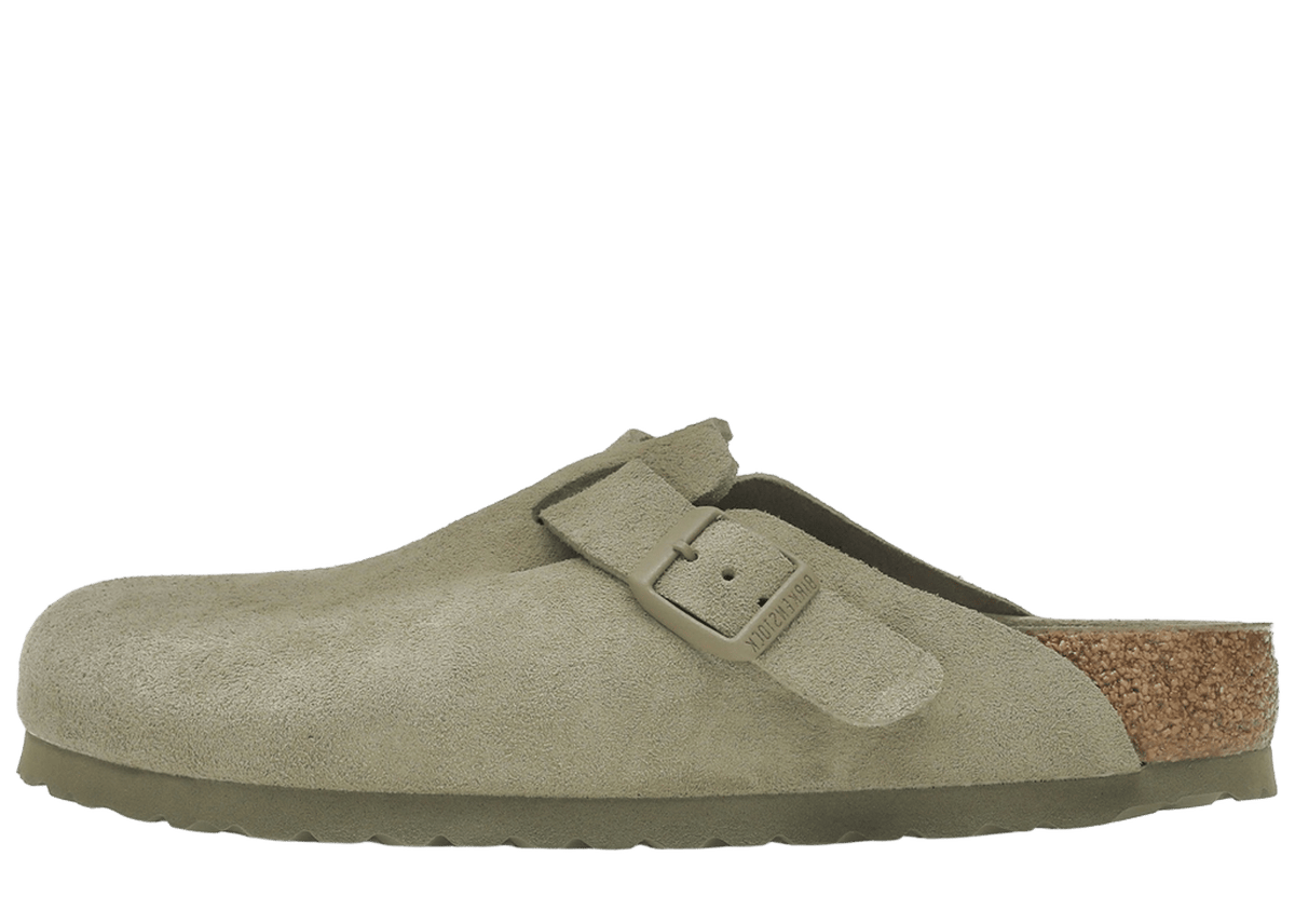 Birkenstock Boston Soft Footbed Suede Faded Khaki
