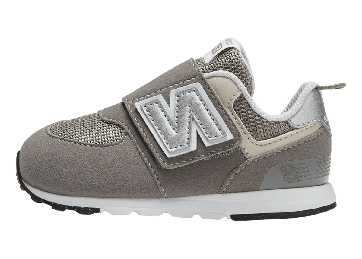 New Balance 574 Hook and Loop Rain Cloud Silver Metallic (TD)