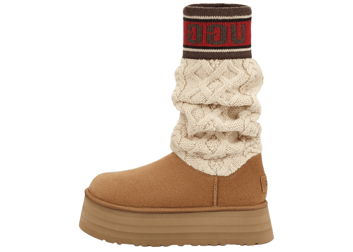 UGG Classic Sweater Letter Boot Chestnut (Women's) | 1144045-CHE
