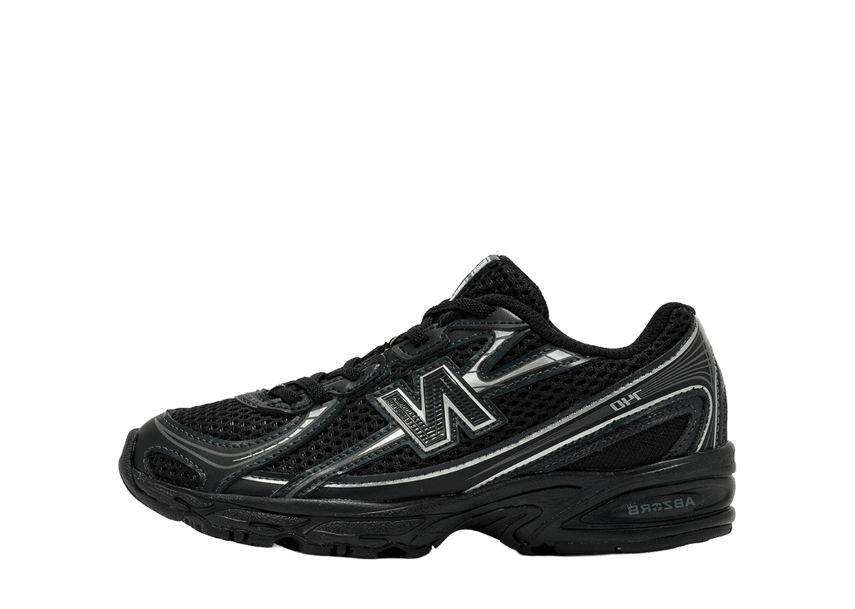 New Balance 740 Bungee Lace Black Grey Silver (PS)