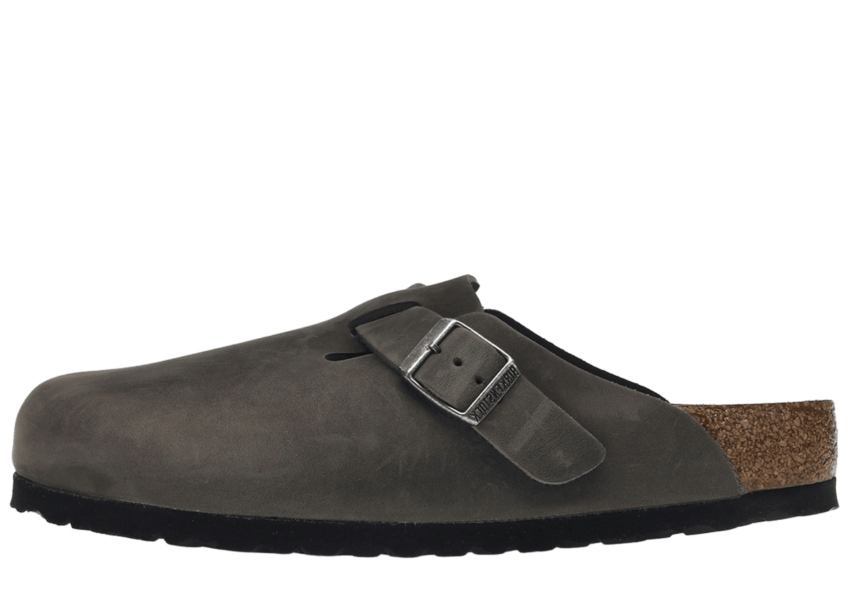 Birkenstock Boston Soft Footbed Oiled Leather Iron Grey