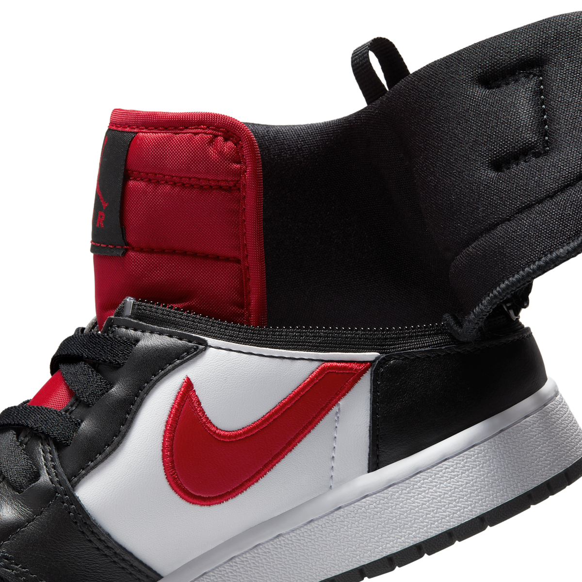 Jordan 1 High FlyEase Black White Fire Red (GS)