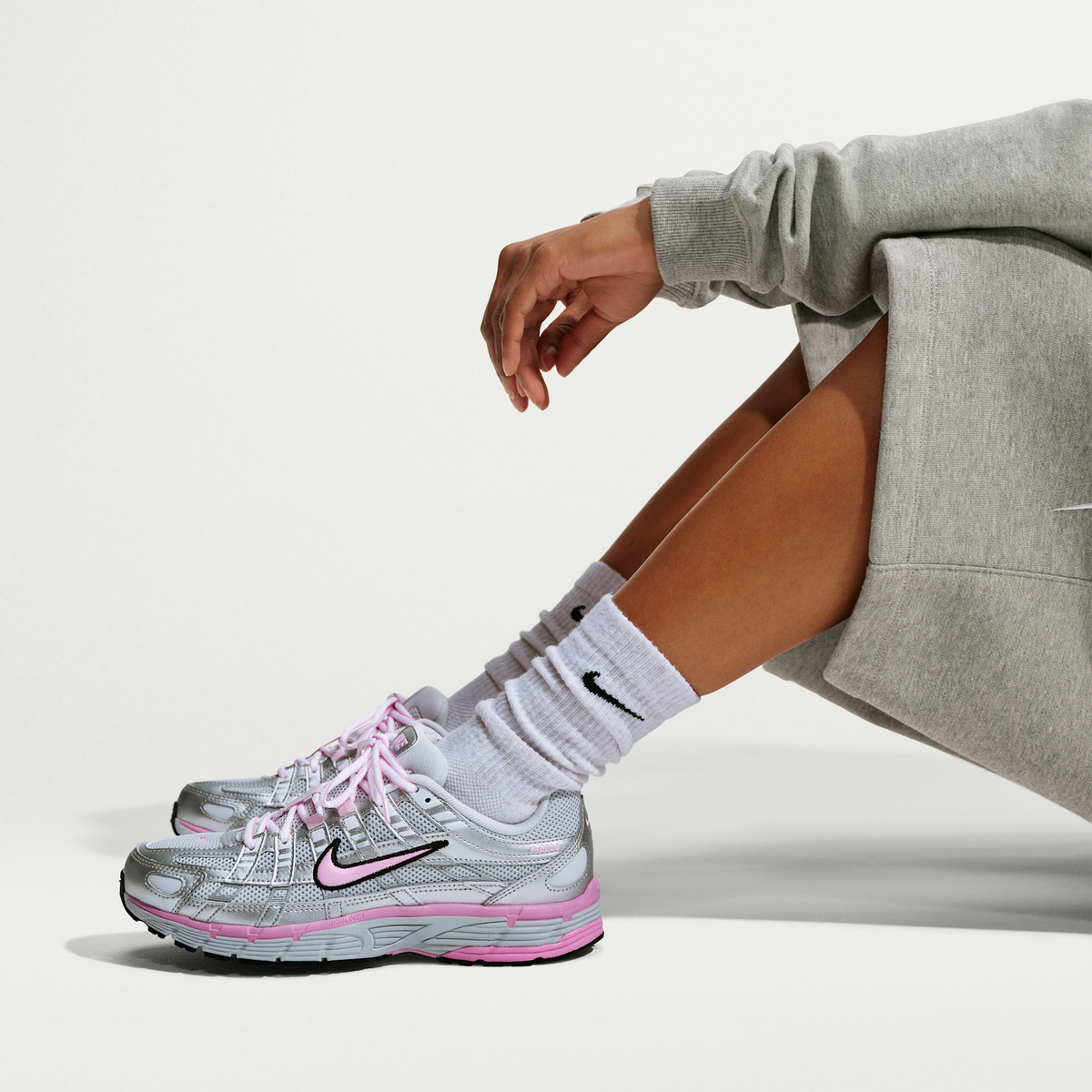 Nike P-6000 Pure Platinum Metallic Silver Black Pink (Women's)