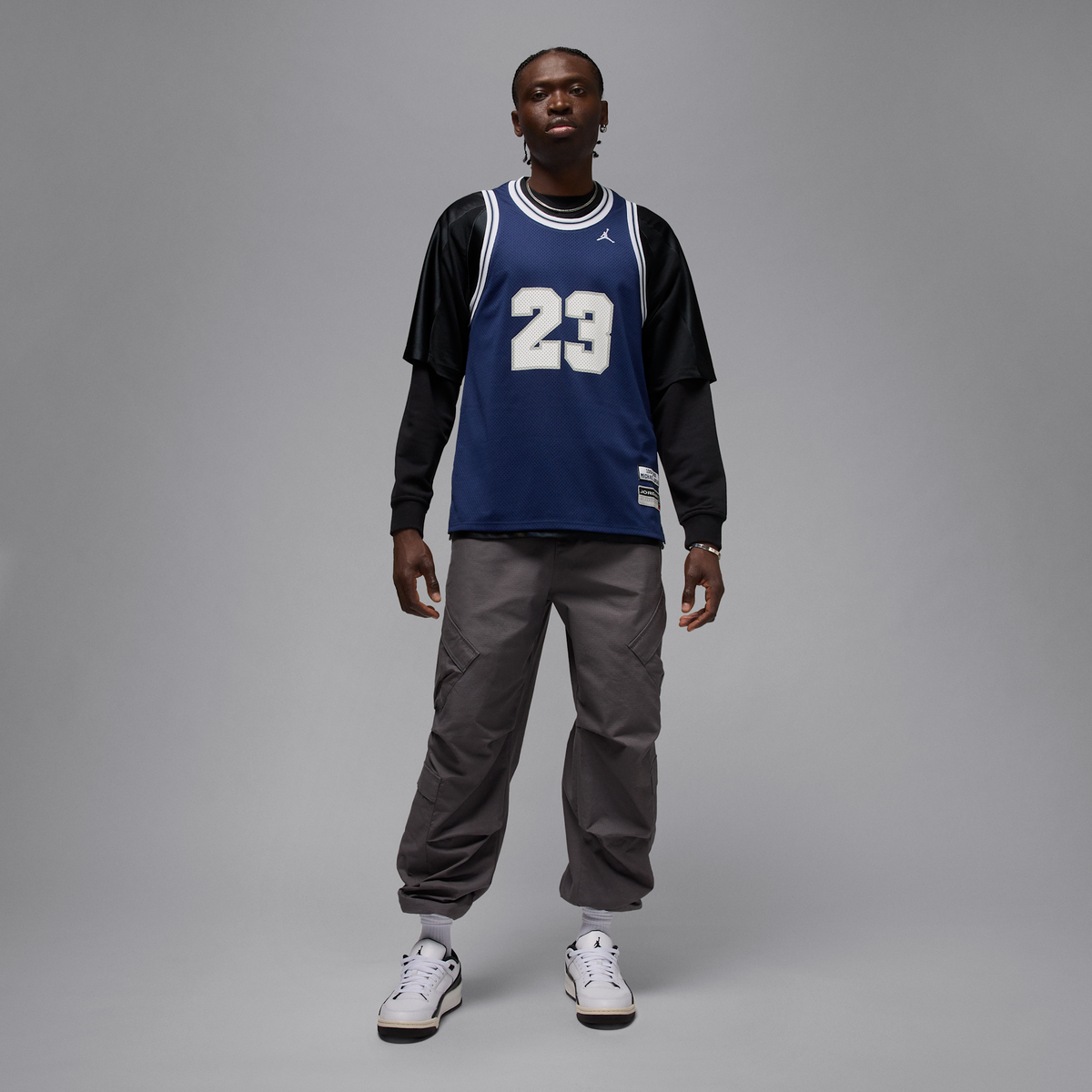 Jordan Flight Court White Black Sail