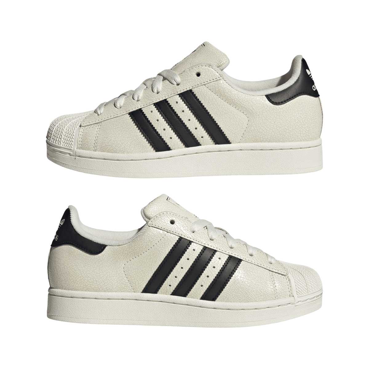 adidas Superstar II Off White Black Cracked Leather (Women's)