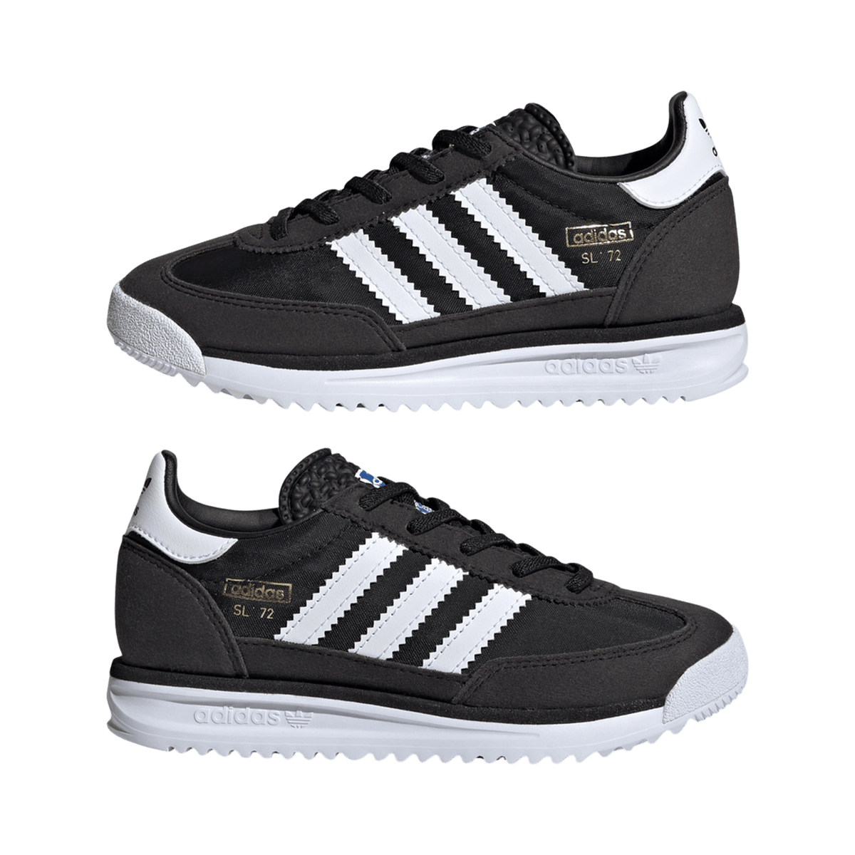 adidas SL 72 RS Elastic Laces Core Black Cloud White Blue (PS)
