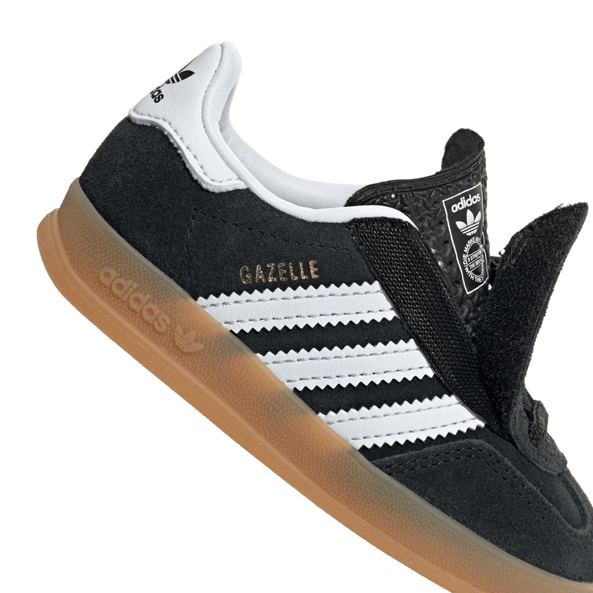 adidas Gazelle Indoor Comfort Closure Black White Gum (TD)