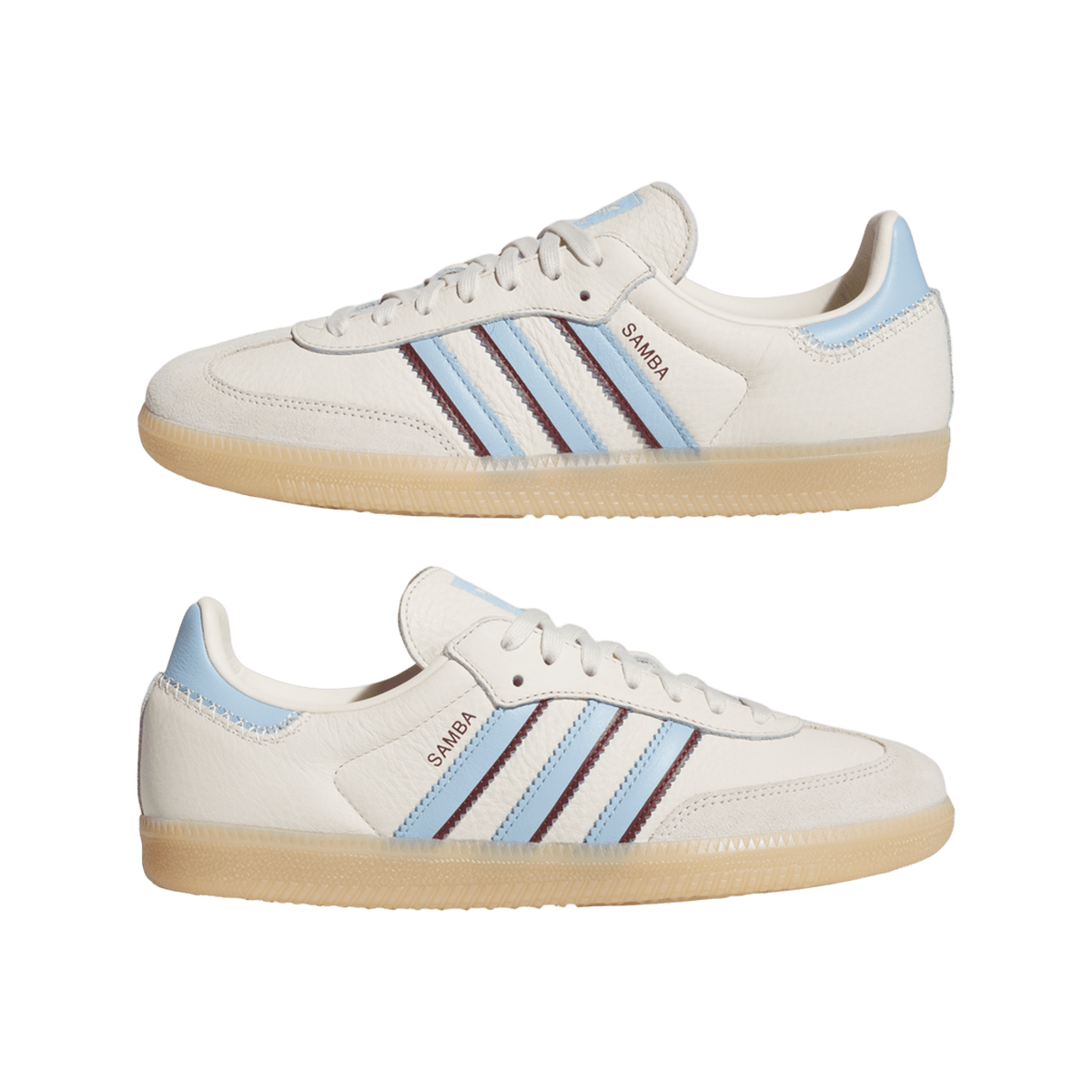 adidas Samba OG Wonder White Clear Sky Shadow Red