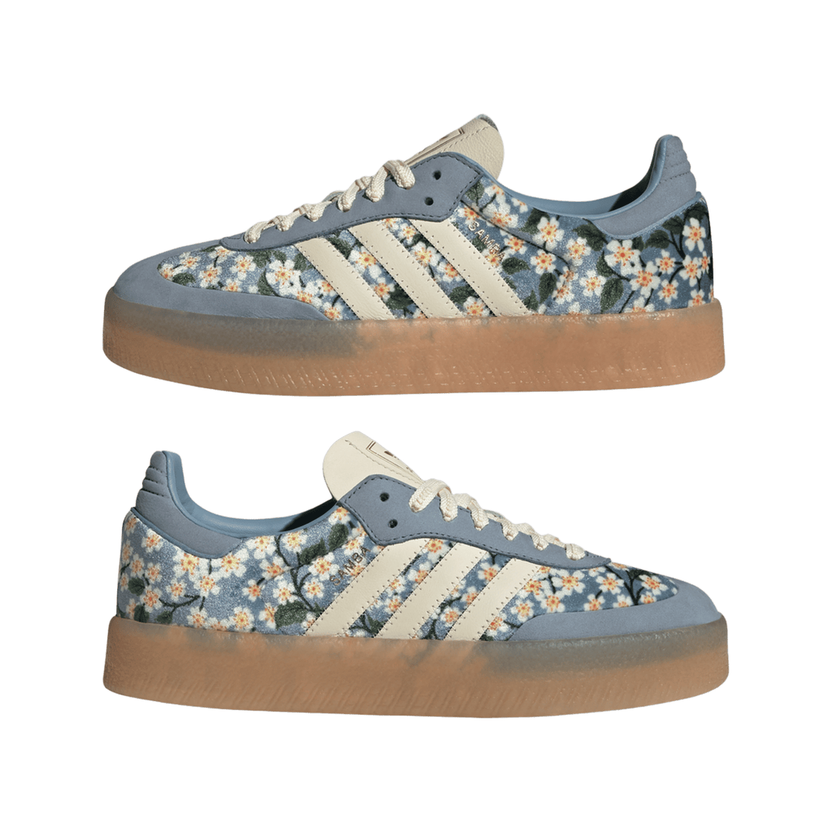adidas Sambae Liberty London Floral Embroidery Blue Cream White (Women's)