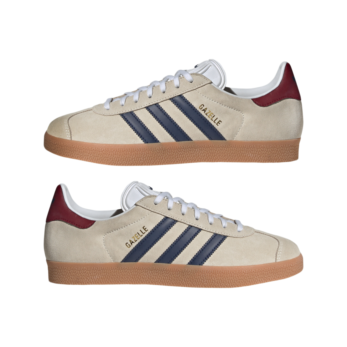 adidas Gazelle Beige Dark Blue Collegiate Burgundy