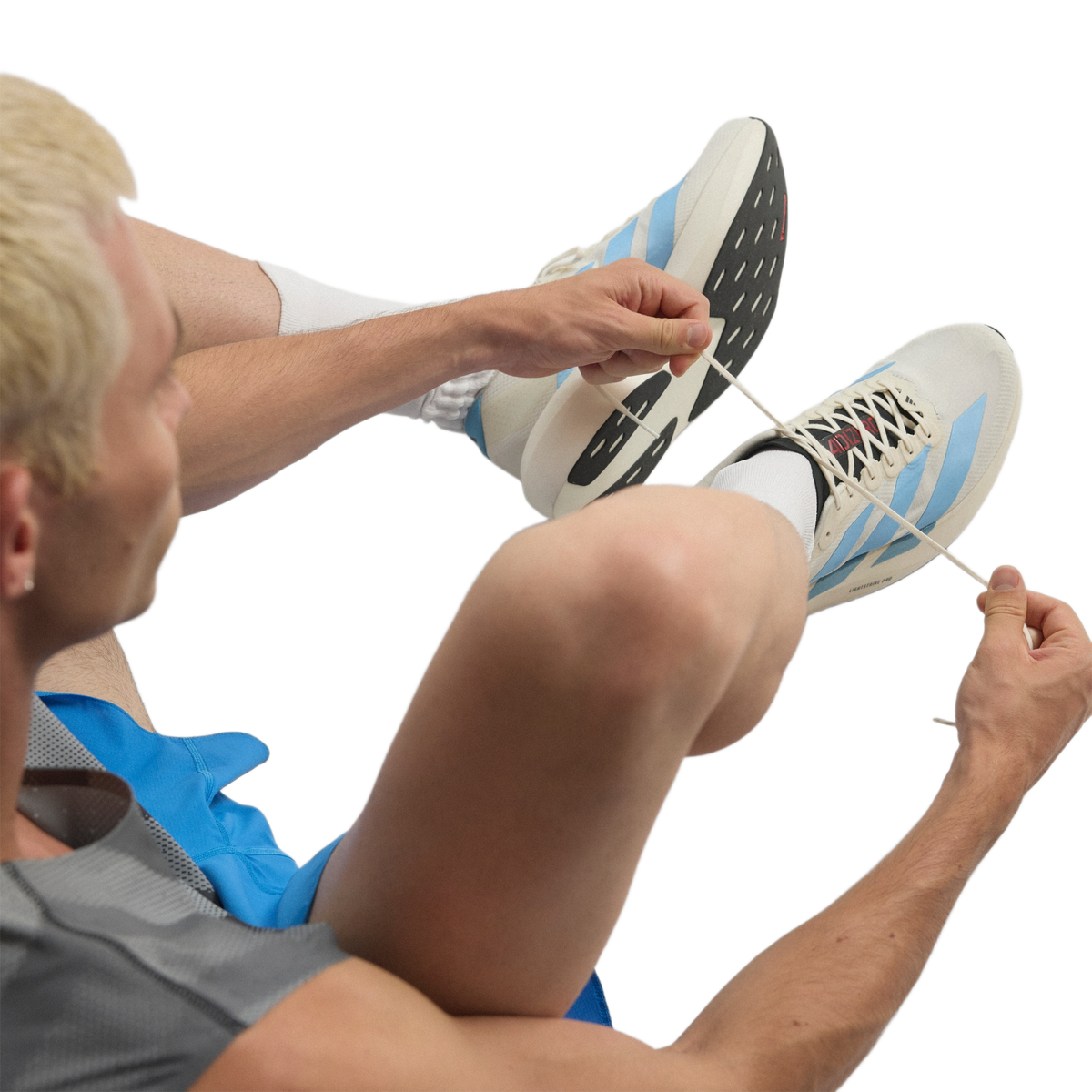 adidas Adizero EVO SL Woven Off White Light Blue Red