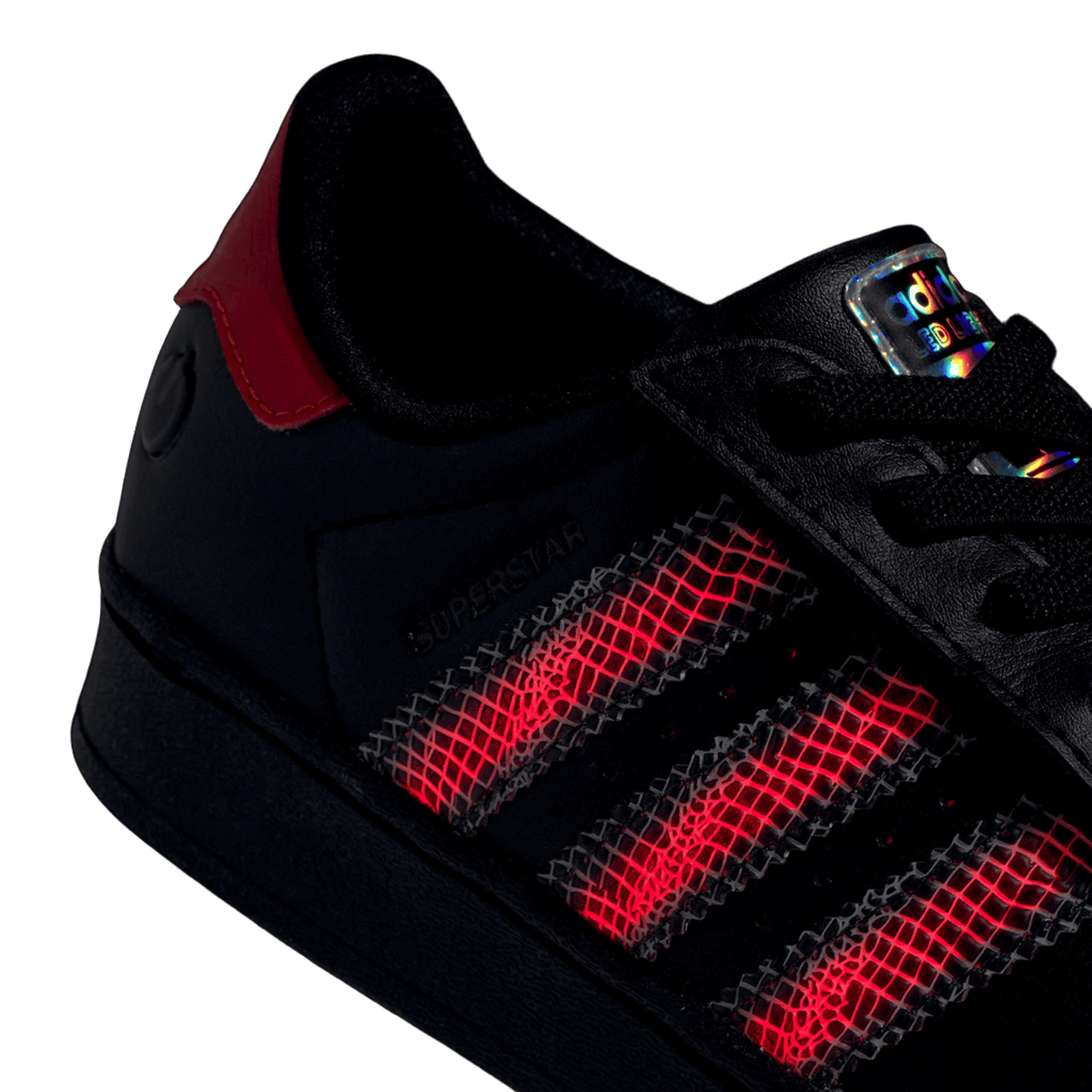 adidas Superstar LED Lights Comfort Closure Core Black Red (PS)