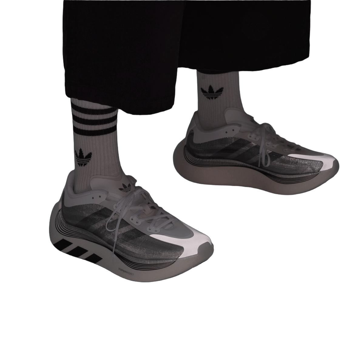 adidas Hyper Boost Euphoria LT Black White Silver Metallic