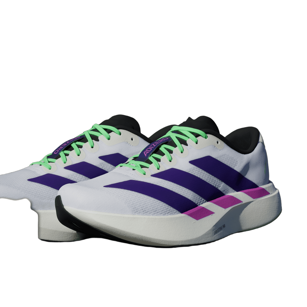 adidas Adizero Evo SL White Purple Lime Burst
