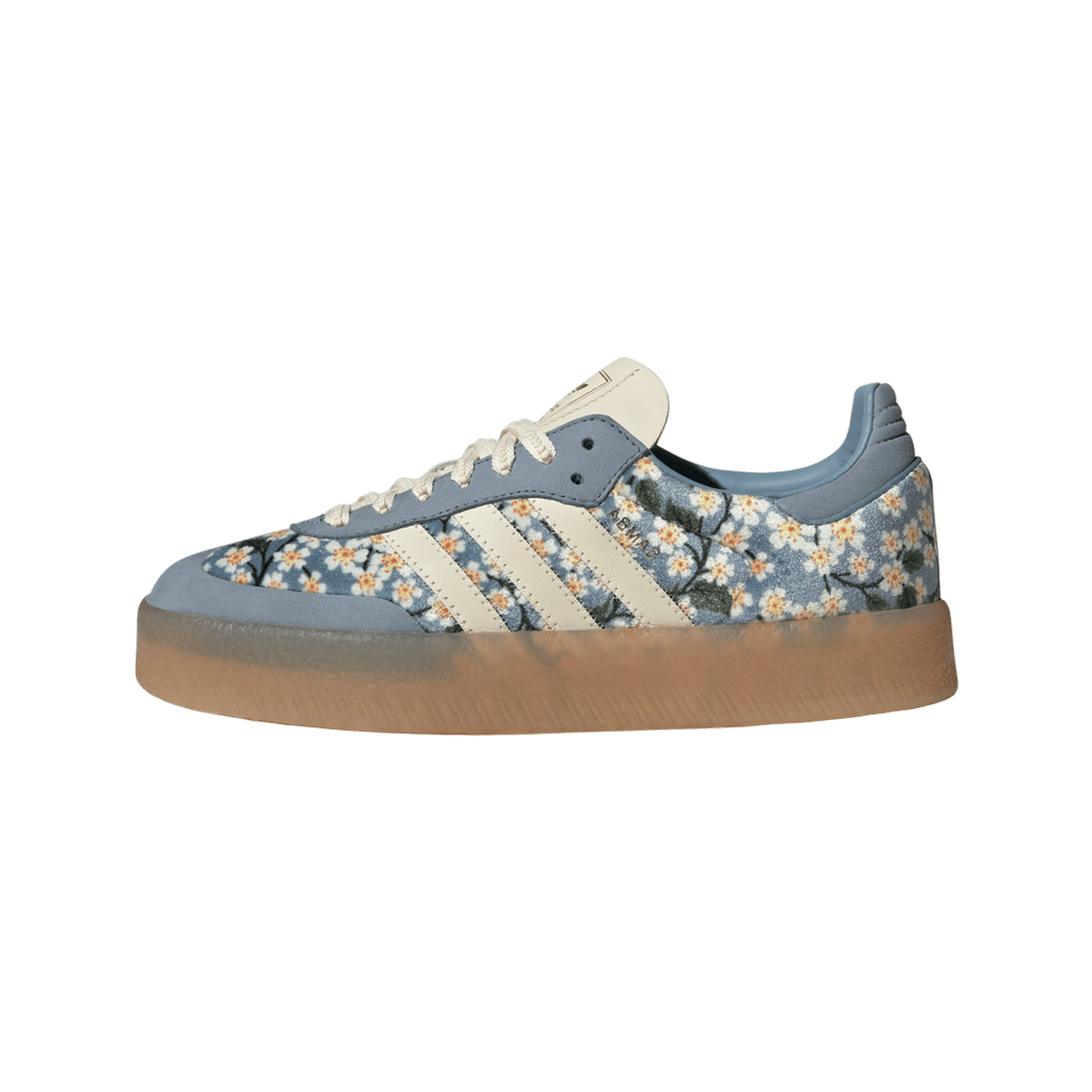 adidas Sambae Liberty London Floral Embroidery Blue Cream White (Women's)