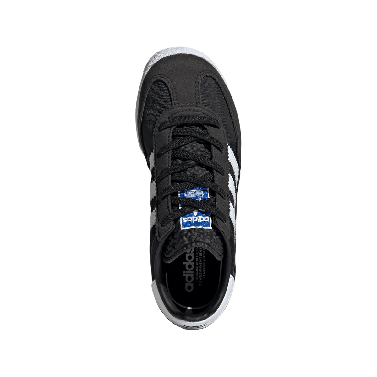 adidas SL 72 RS Elastic Laces Core Black Cloud White Blue (PS)