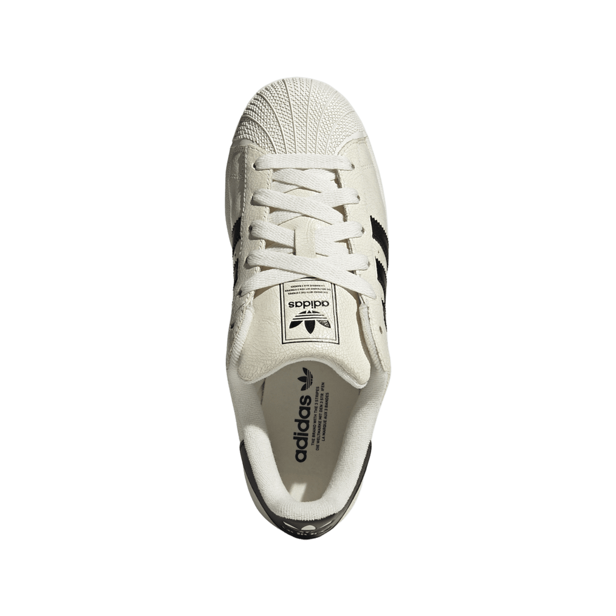 adidas Superstar II Off White Black Cracked Leather (Women's)