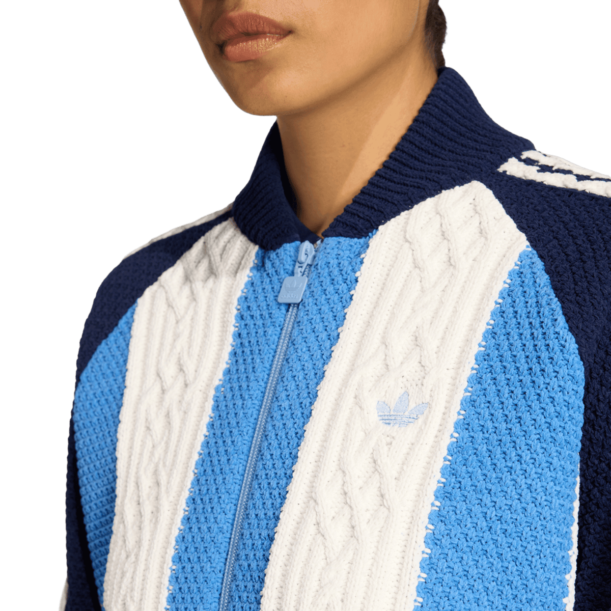 adidas Women's Archive Cutline Knit Track Top Night Indigo/Ash Blue