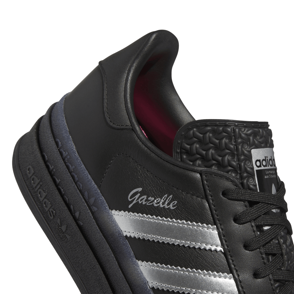 adidas Gazelle Bold Pride Pabllo Vittar Core Black Silver Metallic Lucid Pink (Women's) | IH8063