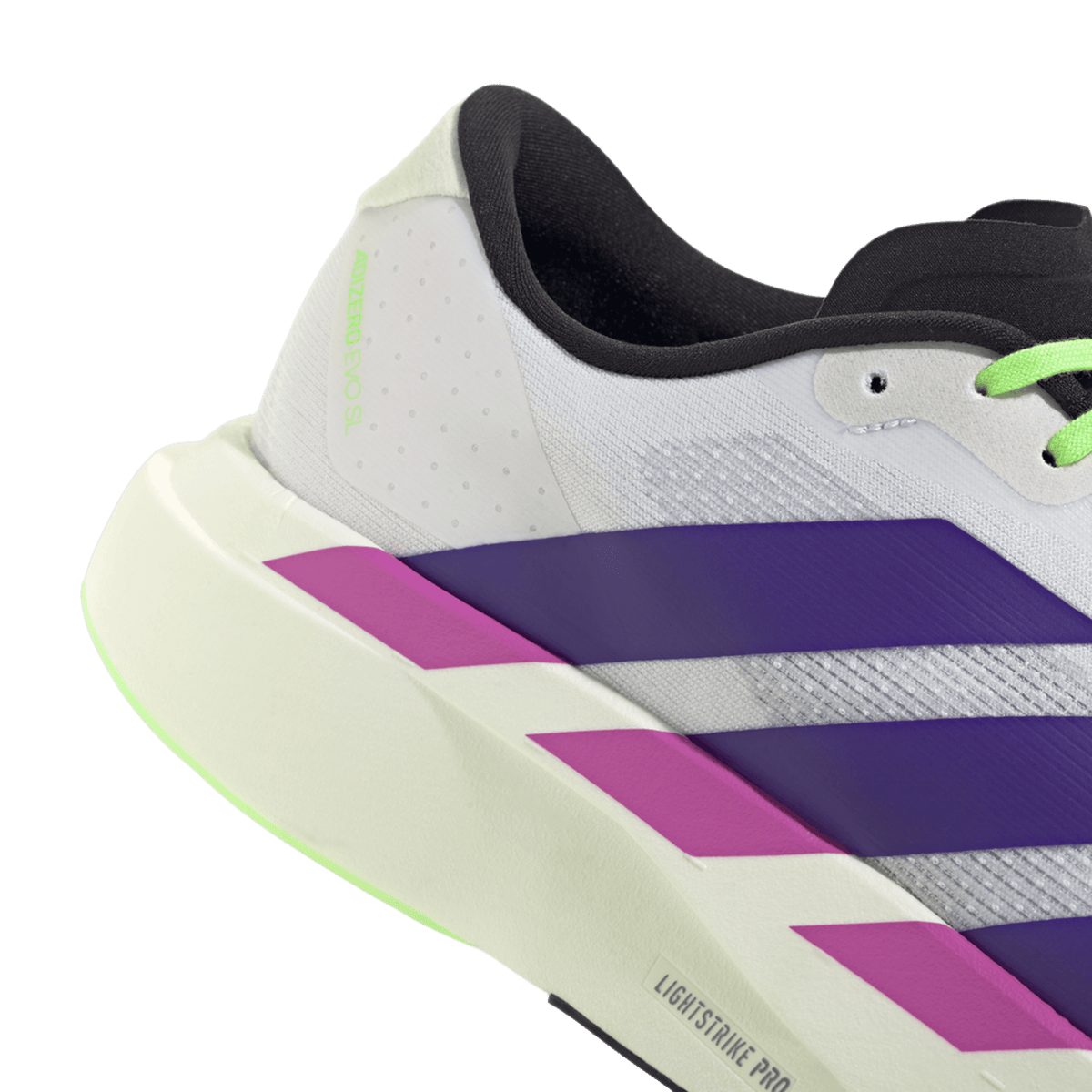 adidas Adizero Evo SL White Purple Lime Burst