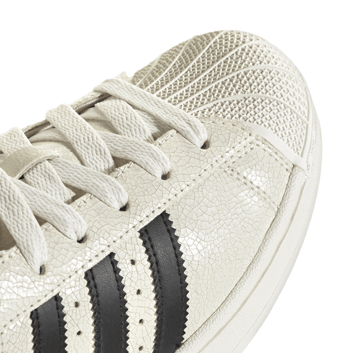 adidas Superstar II Off White Black Cracked Leather (Women's)