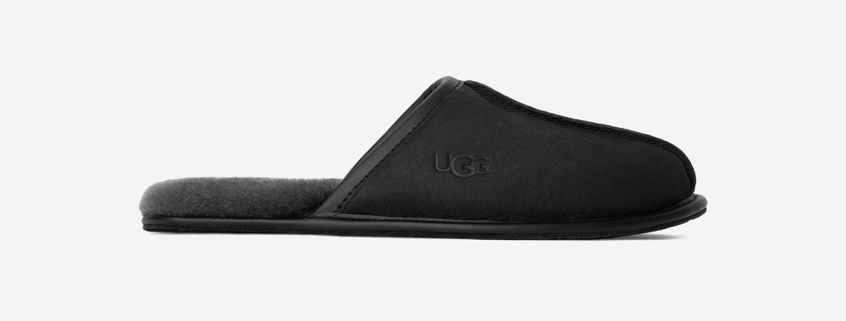 UGG Scuff Leather Slipper Black | 1108192-BLK