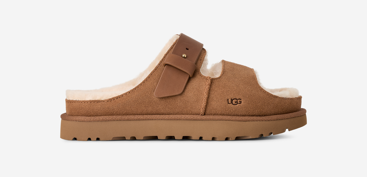 UGG Greenport Strap Slide Chestnut (Women's) | 1167611-CHE