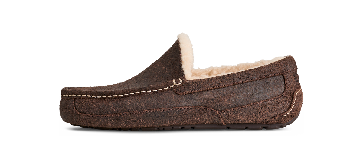 UGG Ascot Leather Distressed Slipper Dusted Cocoa