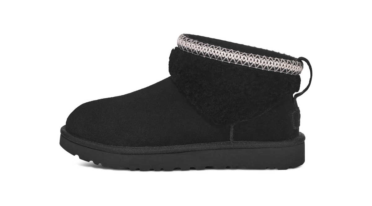 UGG Classic Ultra Mini Maxi Curly Boot Black (Women's)