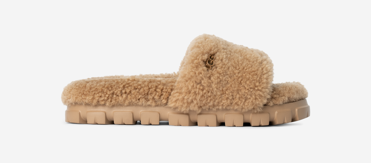 UGG Cozetta Curly Slide Chestnut (Women's) | 1130838-CHE