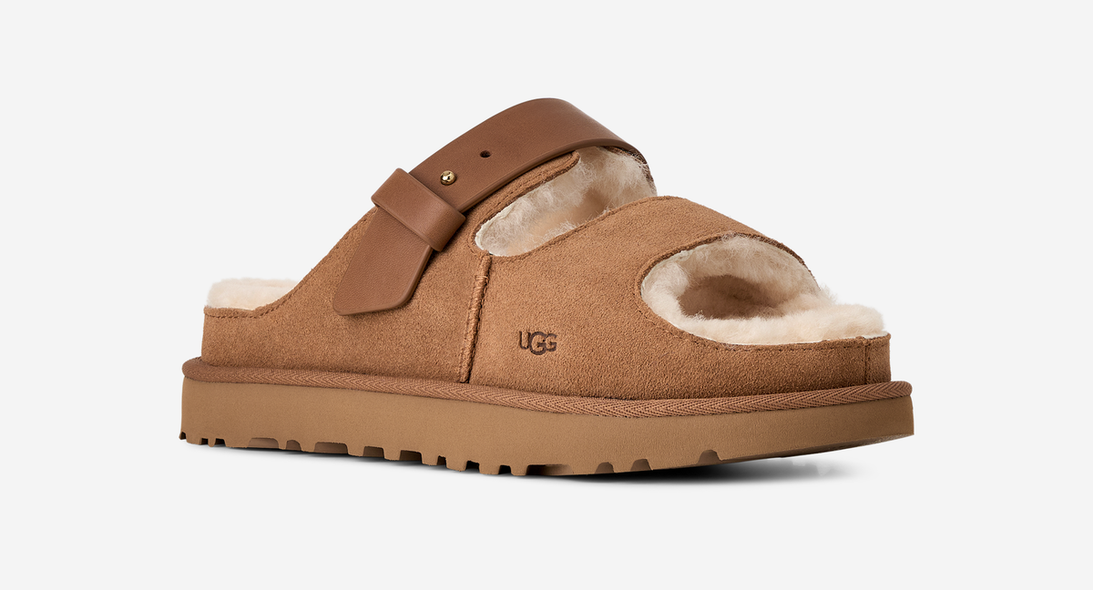 UGG Greenport Strap Slide Chestnut (Women's) | 1167611-CHE