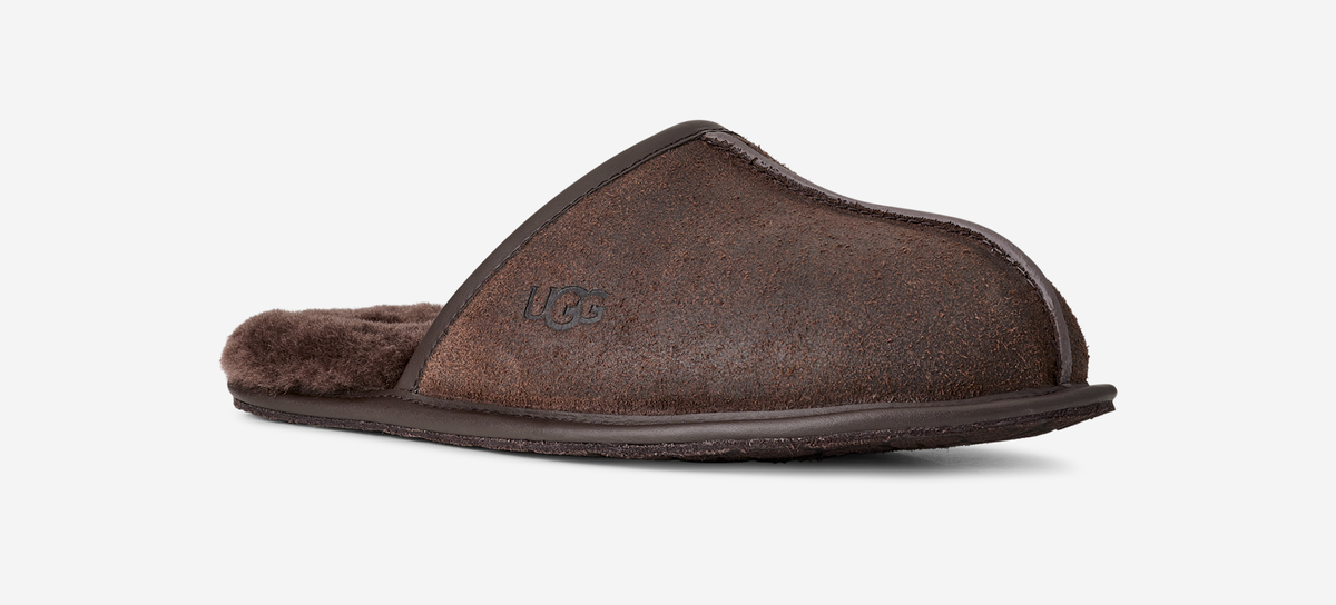 UGG Scuff Leather Distressed Slipper Dusted Cocoa | 1171294-DDC