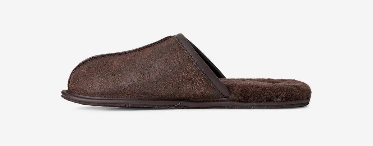 UGG Scuff Leather Distressed Slipper Dusted Cocoa | 1171294-DDC