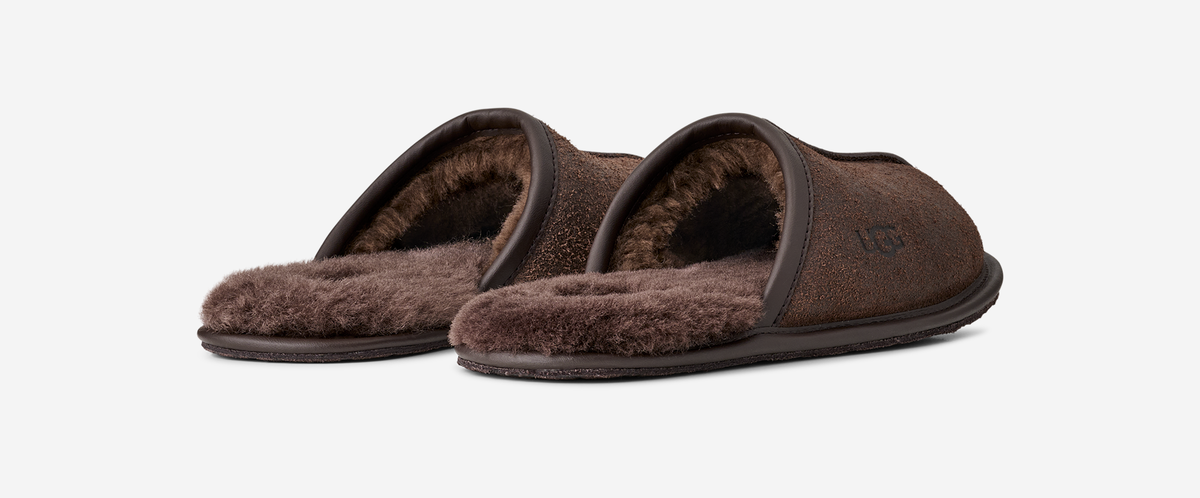 UGG Scuff Leather Distressed Slipper Dusted Cocoa | 1171294-DDC