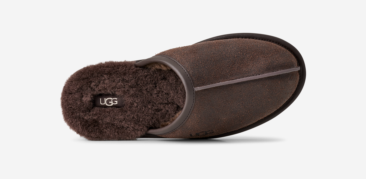 UGG Scuff Leather Distressed Slipper Dusted Cocoa | 1171294-DDC
