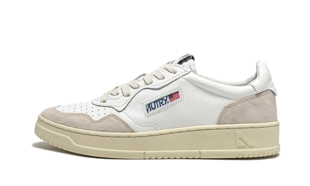 AUTRY Medalist Low Leather White Beige Suede