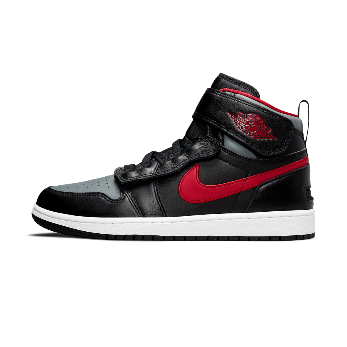 Jordan 1 High FlyEase Black Gym Red Smoke Grey