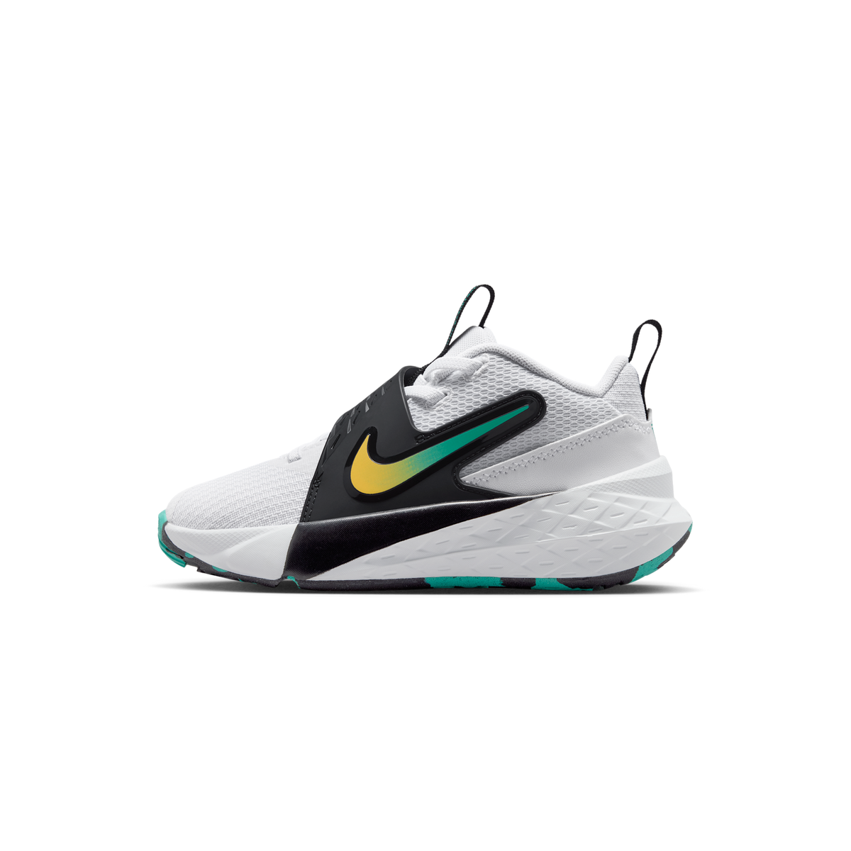 Nike Team Hustle D 12 White Black Emerald Topaz Gold (PS)