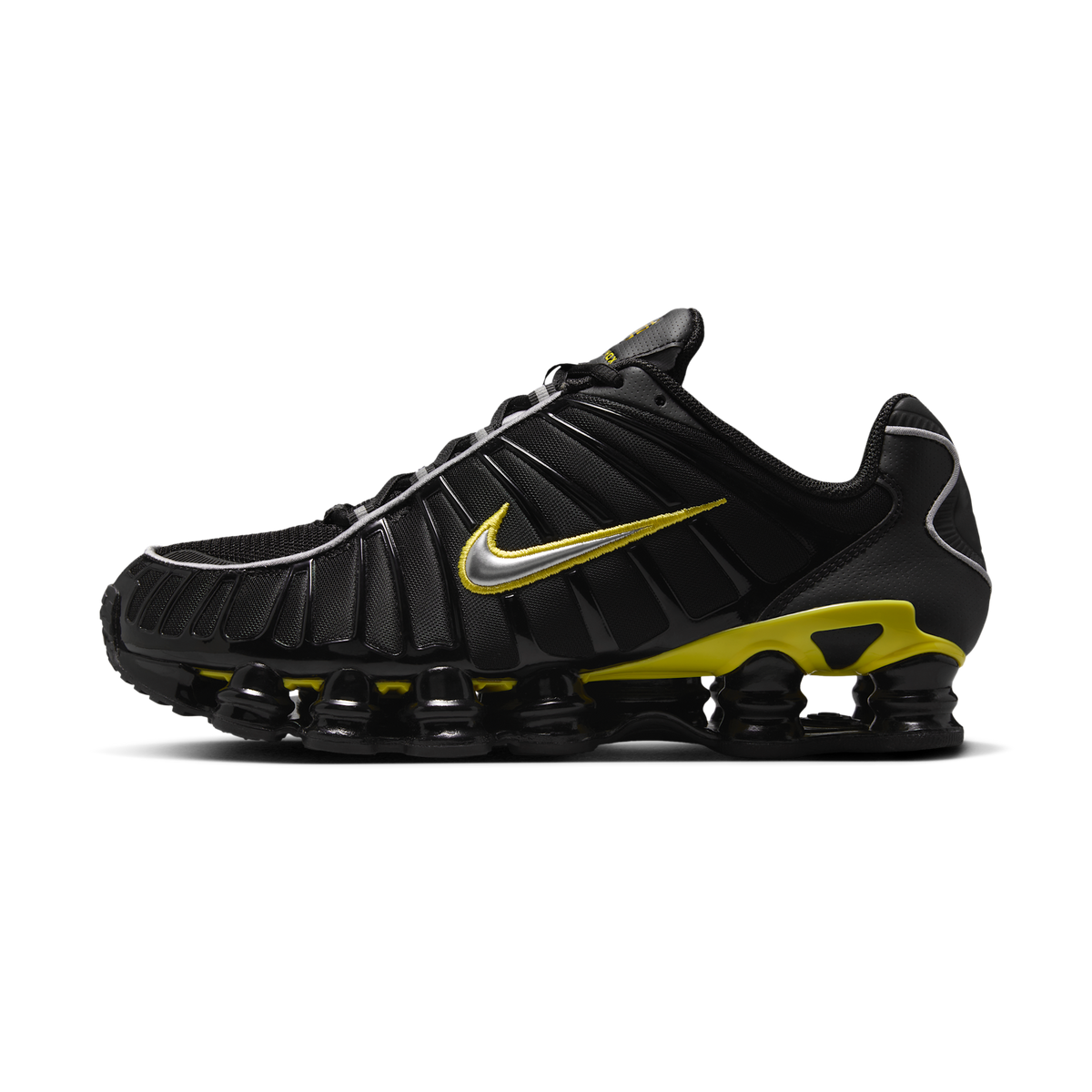 Nike Shox TL Black Dynamic Yellow Metallic Silver