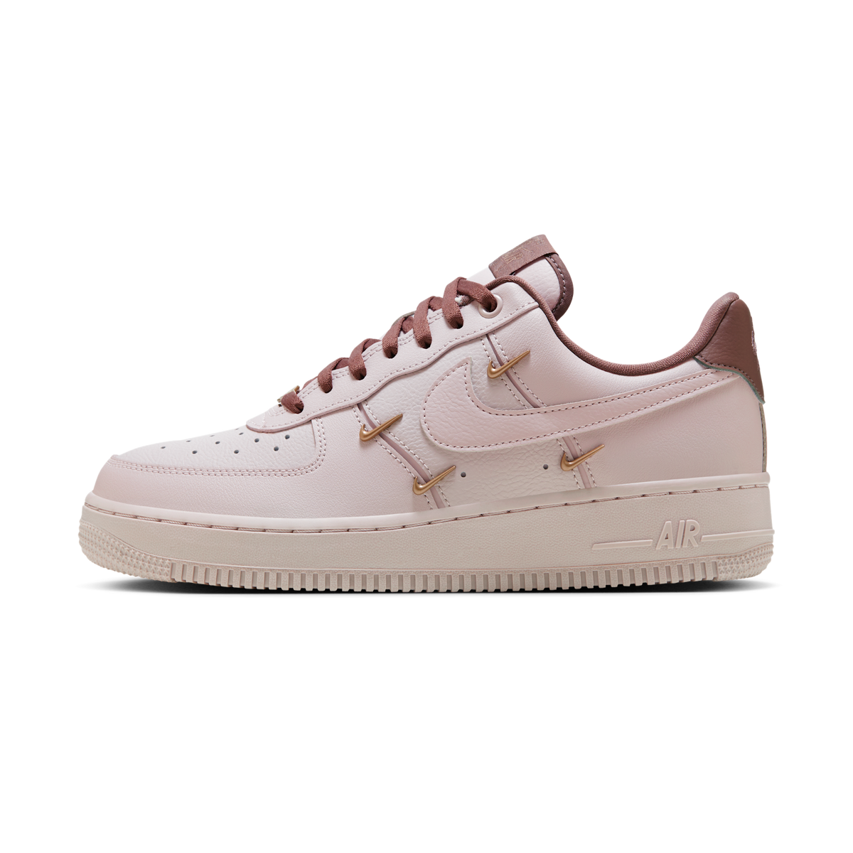 Nike Air Force 1 '07 LX CN Pink Oxford Gold Mini Swooshes (Women's)