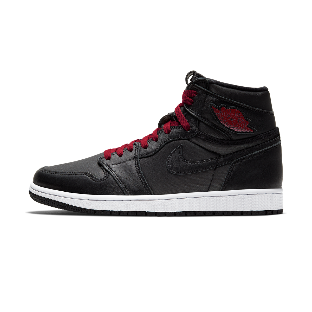 Jordan 1 Retro High Black Satin Gym Red