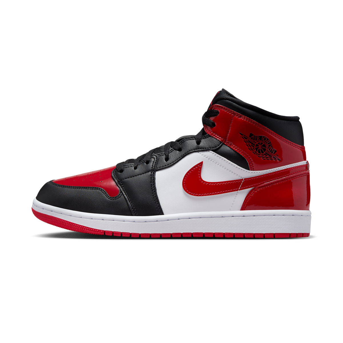 Jordan 1 Mid SE Patent Bred Toe