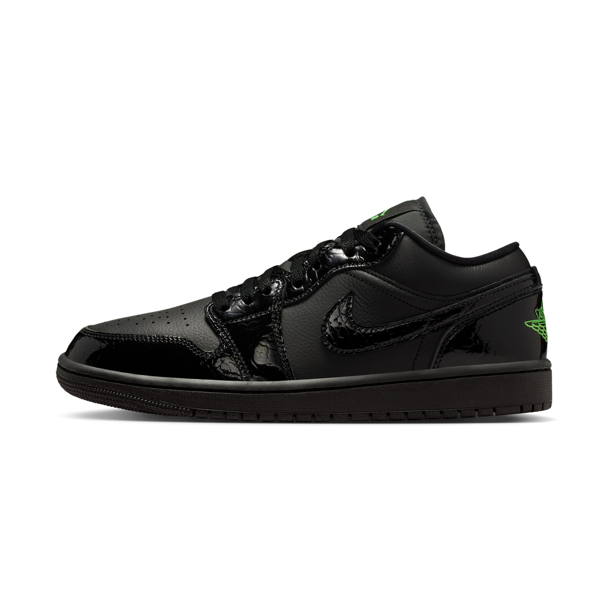 Jordan 1 Low SE Black Croc Scream Green (Women's)